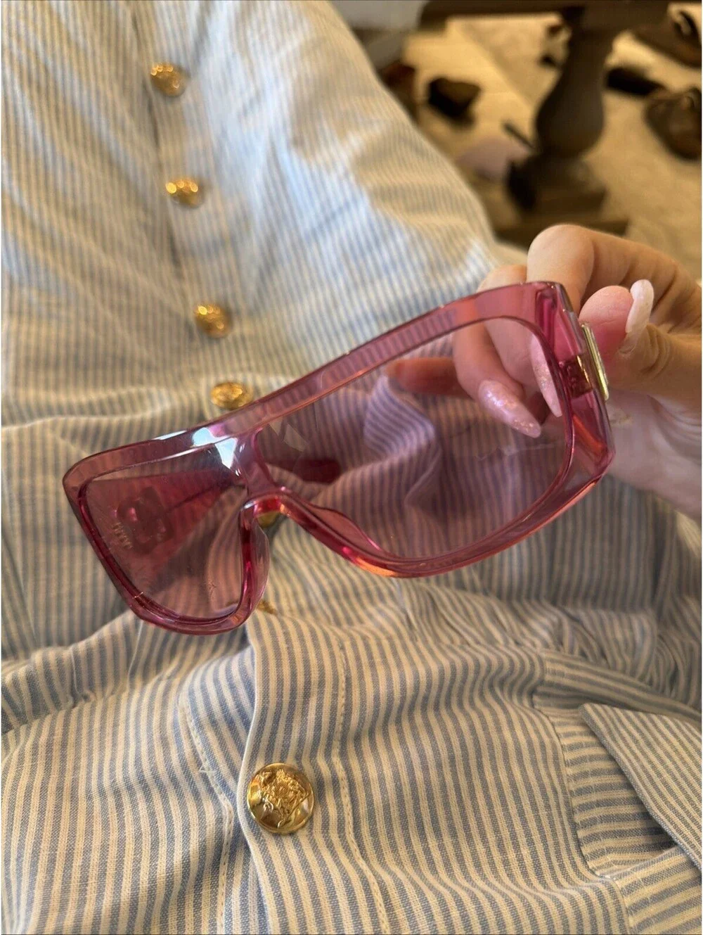 DOLCE & GABBANA  Mask Sunglasses $455 (flaw)